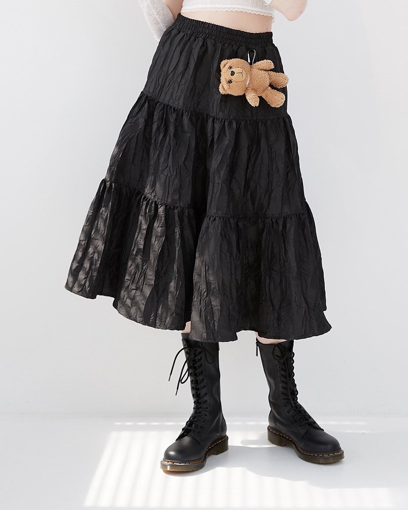 Tiered Kangkang Skirt[Black]