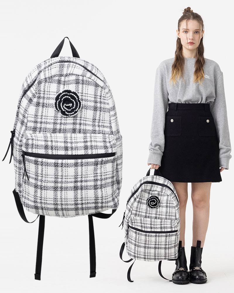 Cozy Backpack [White Tweed]